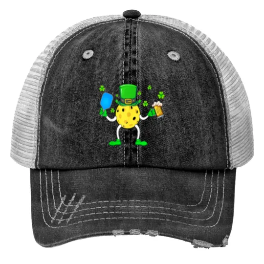 Discover St Patricks Day Pickleball Hat Irish Pickleball Print Trucker Hats