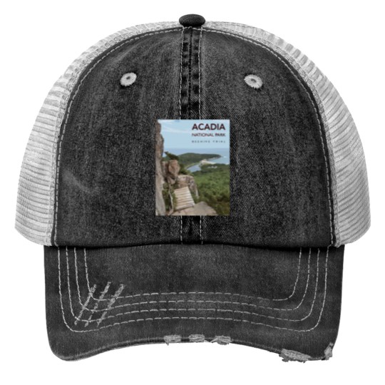 Discover Acadia National Park - Beehive Print Trucker Hats