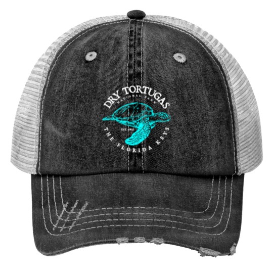 Discover KV9 Turtle Dry Tortugas National Park Florida Keys Scuba Diving Turtle Print Trucker Hats