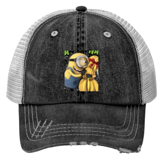 Discover Despicable Me Minion Banana Present Christmas Print Trucker Hats