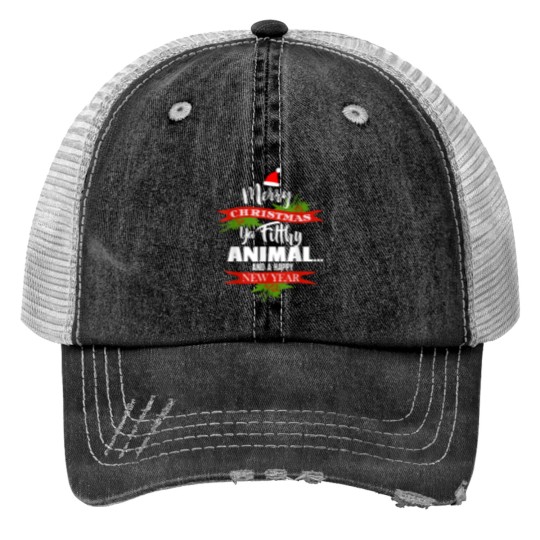 Discover Merry Animals Christmas Ya Filthy Animal Funny Christmas Print Trucker Hats