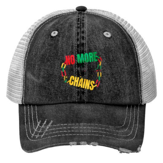Discover African Heritage No More Chains Freedom Day Logo Print Trucker Hats