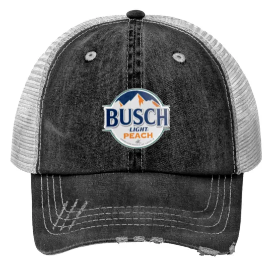 Discover Busch Peach Flavor Light Print Trucker Hats