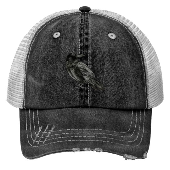 Discover Raven Print Trucker Hats