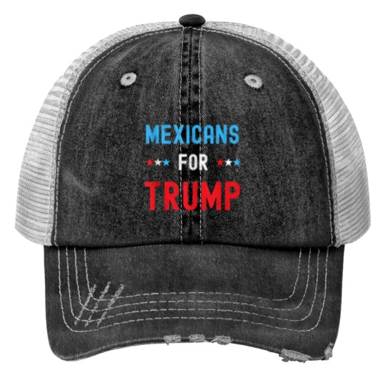 Discover Mexican Americans For Trump Hispanic Vote Republican Gift Print Trucker Hats