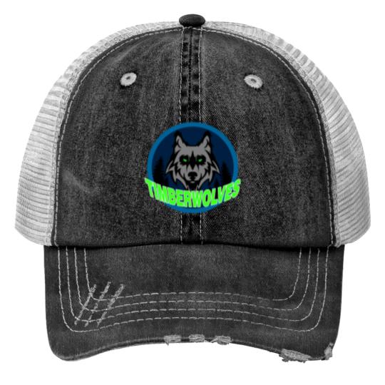 Discover Minesota Timberwolves Sticker Print Trucker Hats
