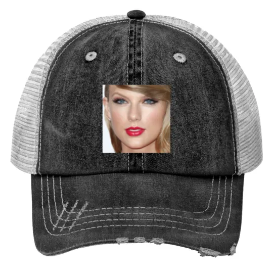 Discover Taylor7 Swift Makeup_ Black Eyeshadow, Red Eyeshadow & Red Lipstick _ Steal Her Style Print Trucker Hats