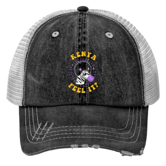 Discover Kenya Feel It Print Trucker Hats