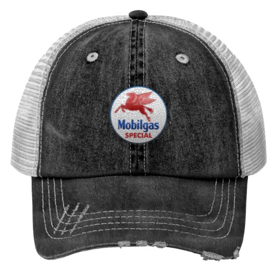 Discover vintage oil mobil gas pegasus sign Print Trucker Hats