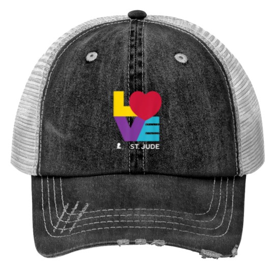 Discover St Jude Childrens Research Hospital LOVE Print Trucker Hats