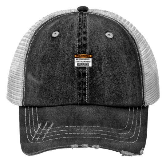 Discover Running Sticker Print Trucker Hats