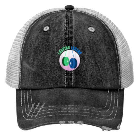 Discover Looping Legend 2A Yo Yo Cool YoYo Print Trucker Hats