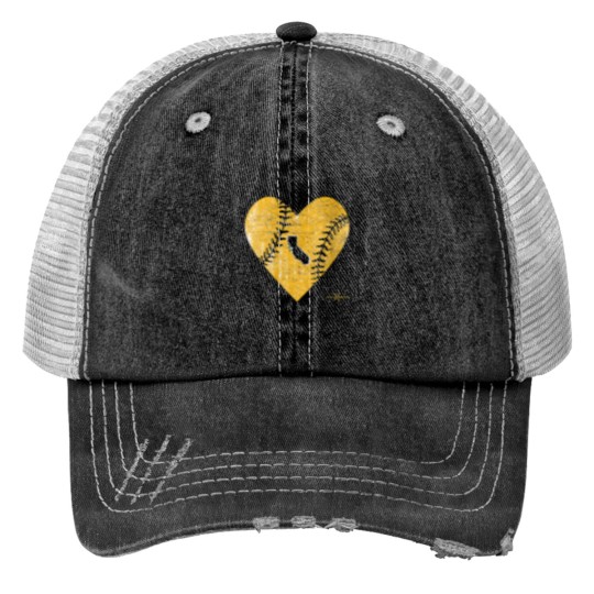 Discover Vintage Oakland Baseball Heart Print Trucker Hats