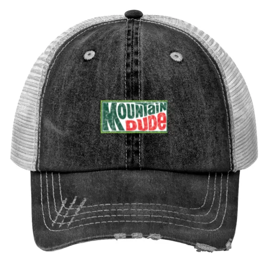 Discover Mountain Dude Print Trucker Hats