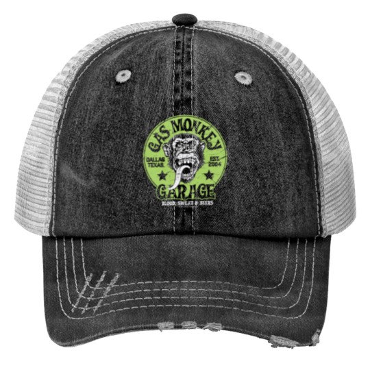 Discover Gas Monkey Garage - GREEN LOGO Men's Print Trucker Hats