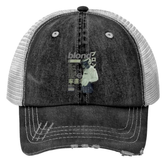 Discover Frank Ocean Blond Album Print Trucker Hats , Frank Blond Vintage 90s Print Trucker Hats
