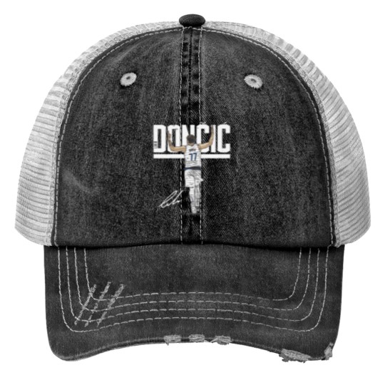 Discover Luka Doncic 77 Essential Print Trucker Hats