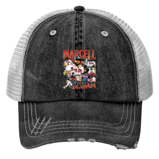 Discover Vintage 90s Graphic Style Marcell Ozuna Print Trucker Hats Vintage Sport Print Trucker Hats