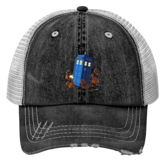 Discover JAWA Steals DOCTOR WHO Mens Print Trucker Hats, Tardis Police