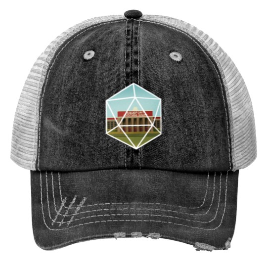 Discover Fantasy High D20 Print Trucker Hats