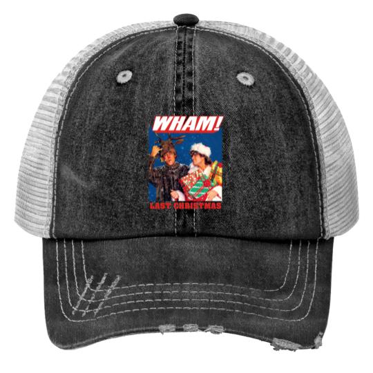 Discover Wham Last Christmas Crewneck Print Trucker Hats, George Michael Last Christmas Print Trucker Hats