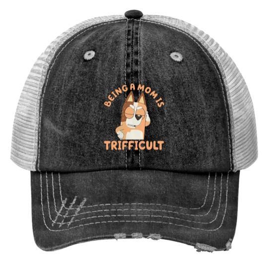 Discover Chilli Heeler Print Trucker Hats for BlueyDad Moms