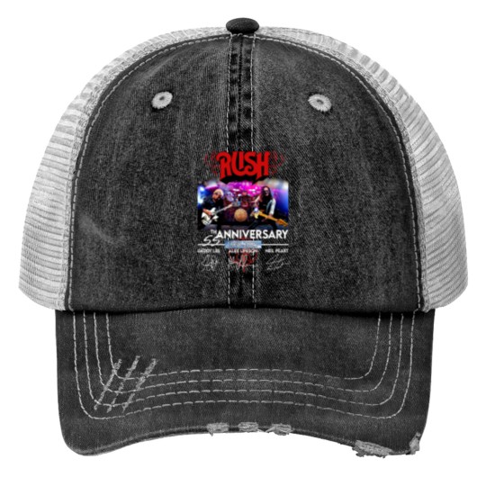 Discover 55 Years RUSH Band 1968-2023 Signatures Print Trucker Hats