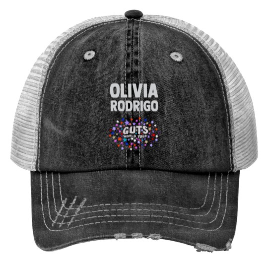 Discover Olivia Rodrigo Guts Tour Youth Print Trucker Hats