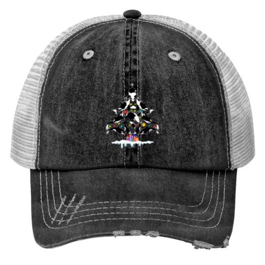 Discover Orca Whale Christmas Tree Merry Christmas Decoration Print Trucker Hats
