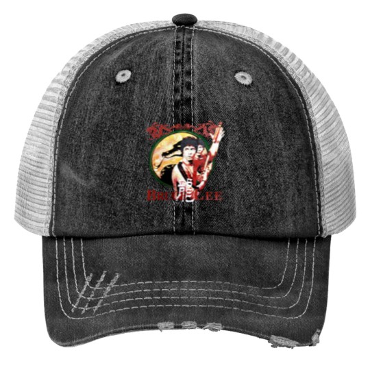 Discover Vintage 90s Bruce Lee Legendary Martial Art Actor "Enter The Dragon" The Movie Print Trucker Hats