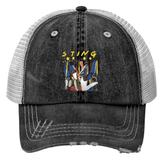 Discover Vintage 80s Sting The Police Promo Album Tour Concert Print Trucker Hats