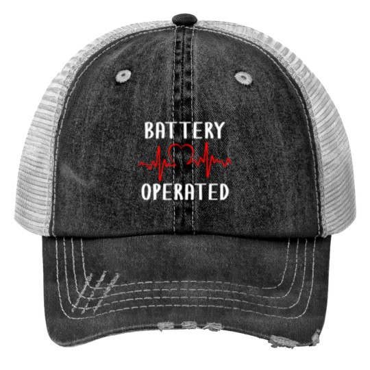 Discover Battery Operated Heartbeat Pace Maker Living With an Implantable Cardioverter Defibrillator Print Trucker Hats