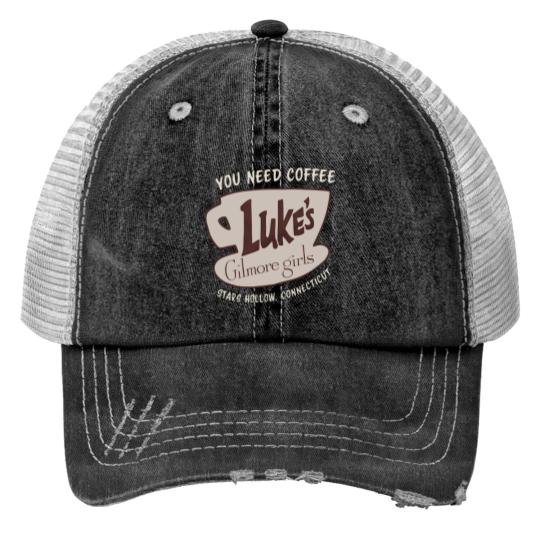 Discover Gilmore Girls Luke's You Need Coffee Stars Print Trucker Hats