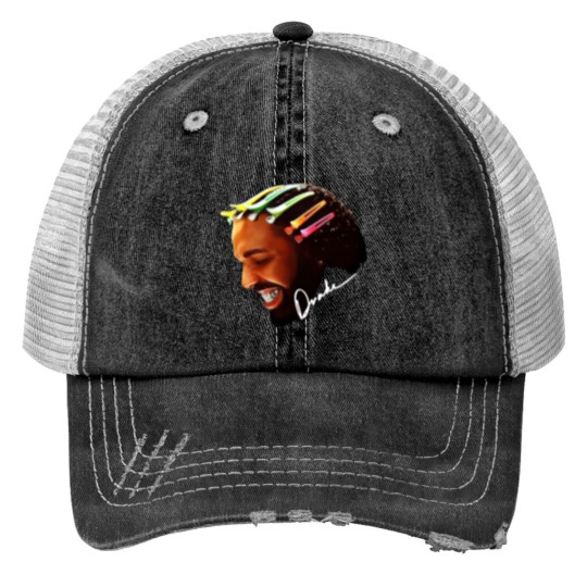 Discover Vintage  Drake For All The Dogs Signature Print Trucker Hats