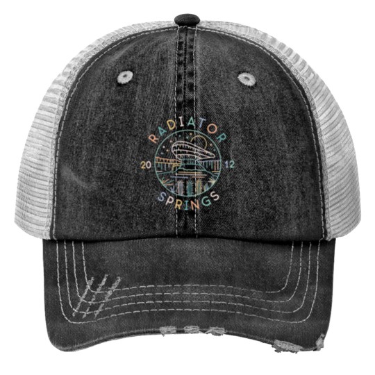 Discover Vintage Radiator Springs Print Trucker Hats, California Adventure Park Print Trucker Hats