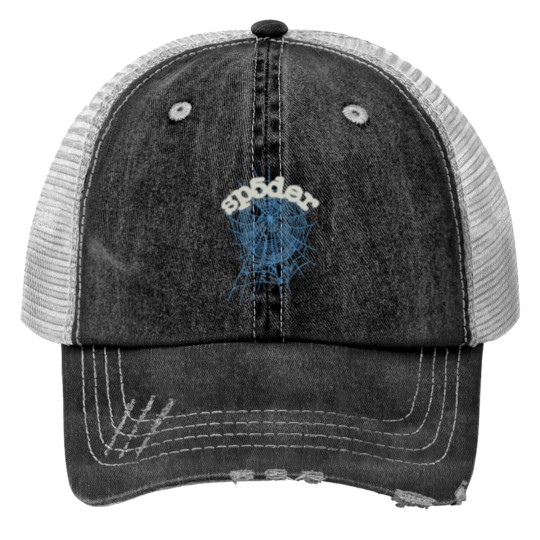 Discover Streetwear Inspired Sky Blue Web Print Trucker Hats