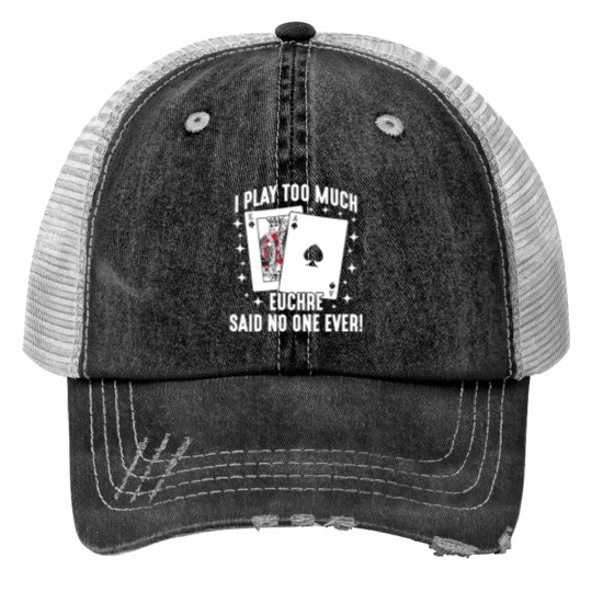 Discover Euchre Card Game Player Game Night gambler Print Trucker Hats