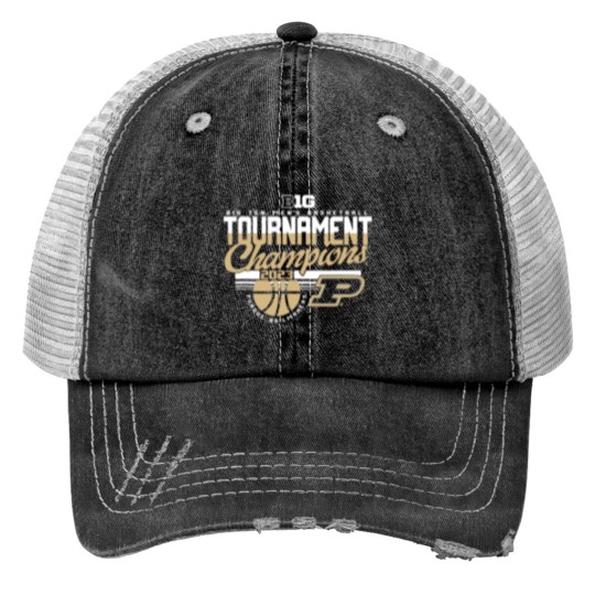 Discover Purdue Boilermakers Big Ten Champs Basketball Black Print Trucker Hats