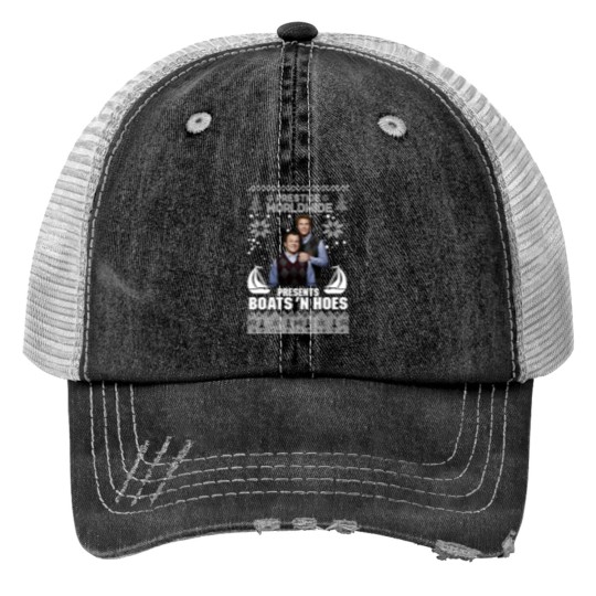 Discover Prestige Worldwide Presents Boats'n Hoes Ugly Christmas Sweat Print Trucker Hats
