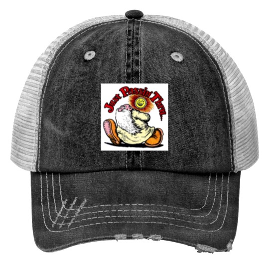 Discover Mr Natural Just Passin' Thru Print Trucker Hats