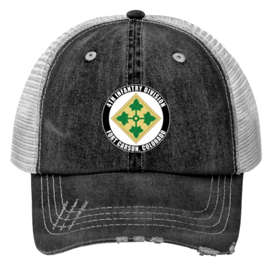 Discover 4th Infantry Division Fort Carson Colorado Emblem Print Trucker Hats