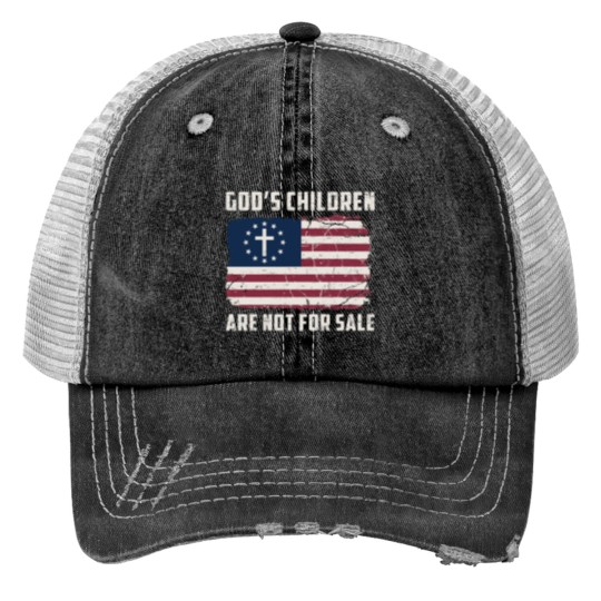 Discover God's Children Are Not For Sale Inspirational Print Trucker Hat