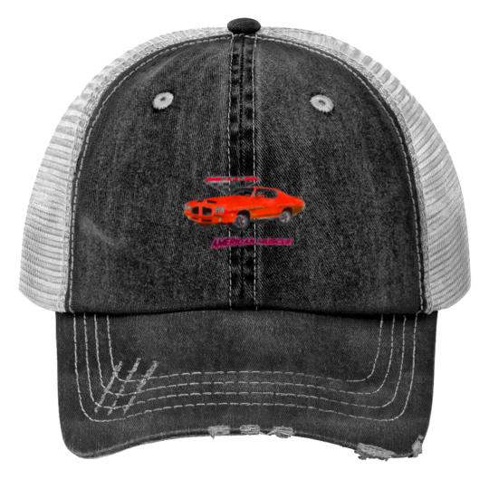 Discover 1971 GTO Judge Print Trucker Hats