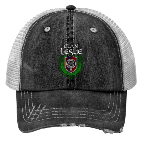 Discover Clan Leslie Scottish Tartan Print Trucker Hats