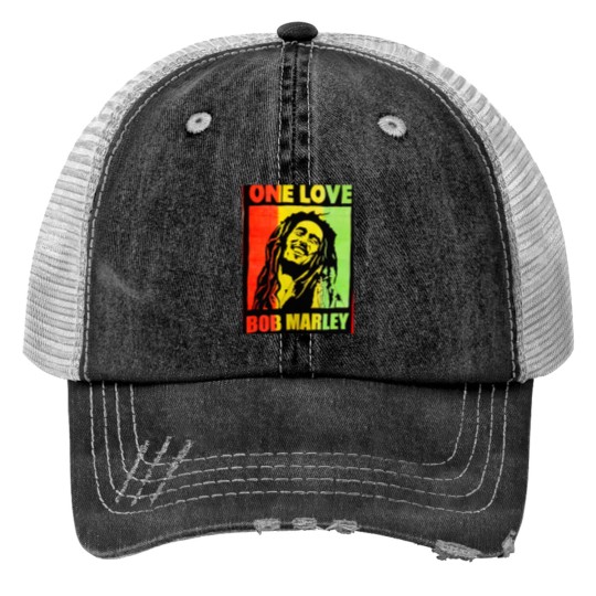 Discover Bob Marley - One Love Print Trucker Hat