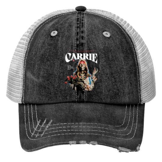 Discover Carrie 1976 Horror Movies Supernatural Halloween Print Trucker Hats, Carrie Print Trucker Hats Fan Gifts