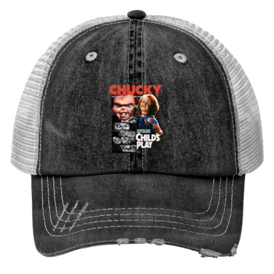 Discover Chucky Print Trucker Hats