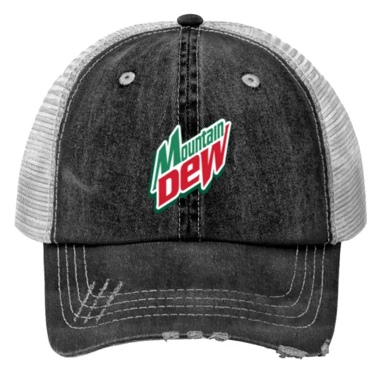 Discover Mountain Dews Logo Print Trucker Hats