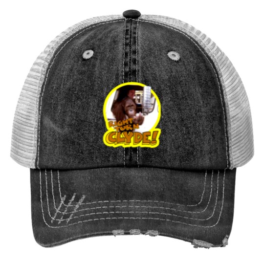 Discover 70'S Eastwood  Every Which Way But Loose Right Turn Clyde! Print Trucker Hats