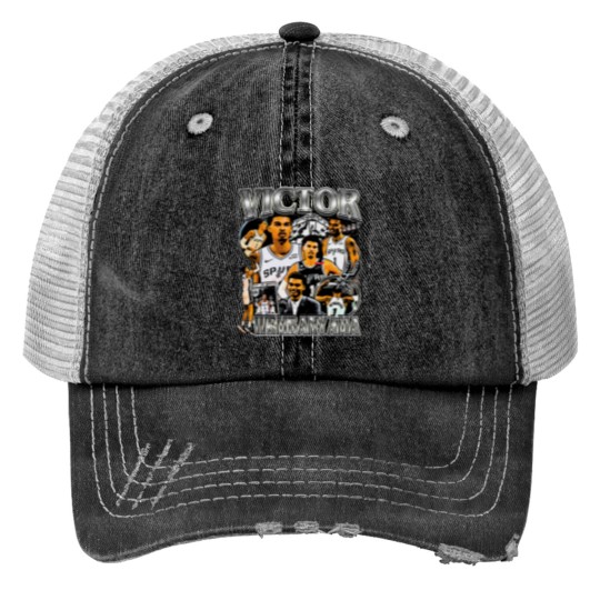 Discover Vintage 90s Graphic Style Victor Wembanyama Print Trucker Hats